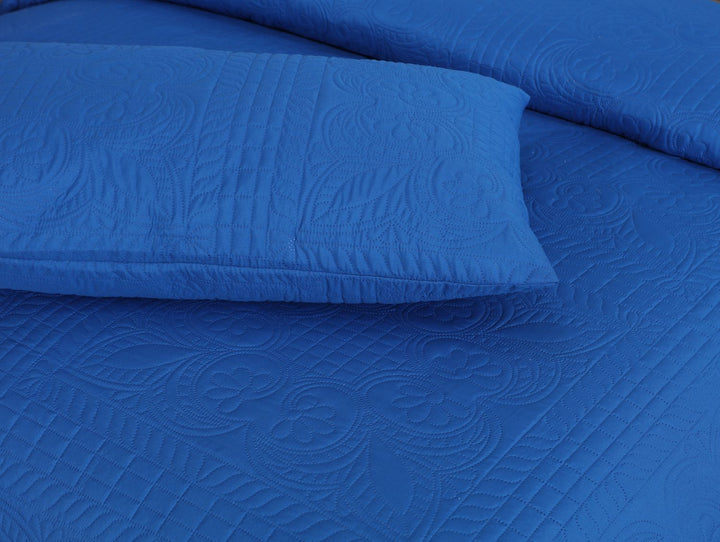 royal blue bedspread set - 3 pcs (premium)