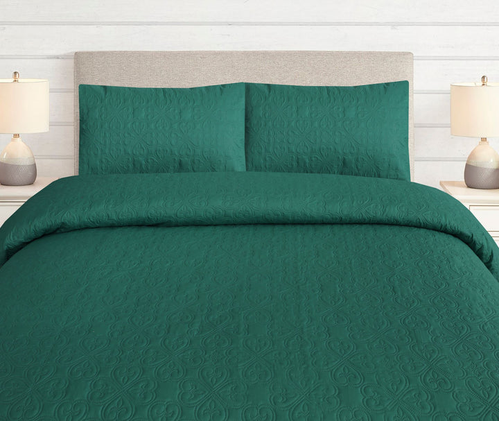 GREEN BEDSPREAD SET - 3 PCS (PREMIUM)