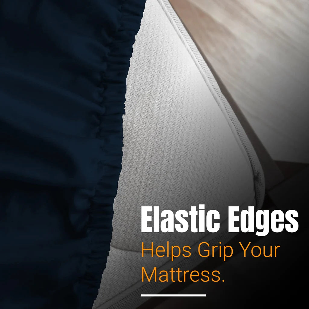 NAVY BLUE FITTED SHEET - (PREMIUM)