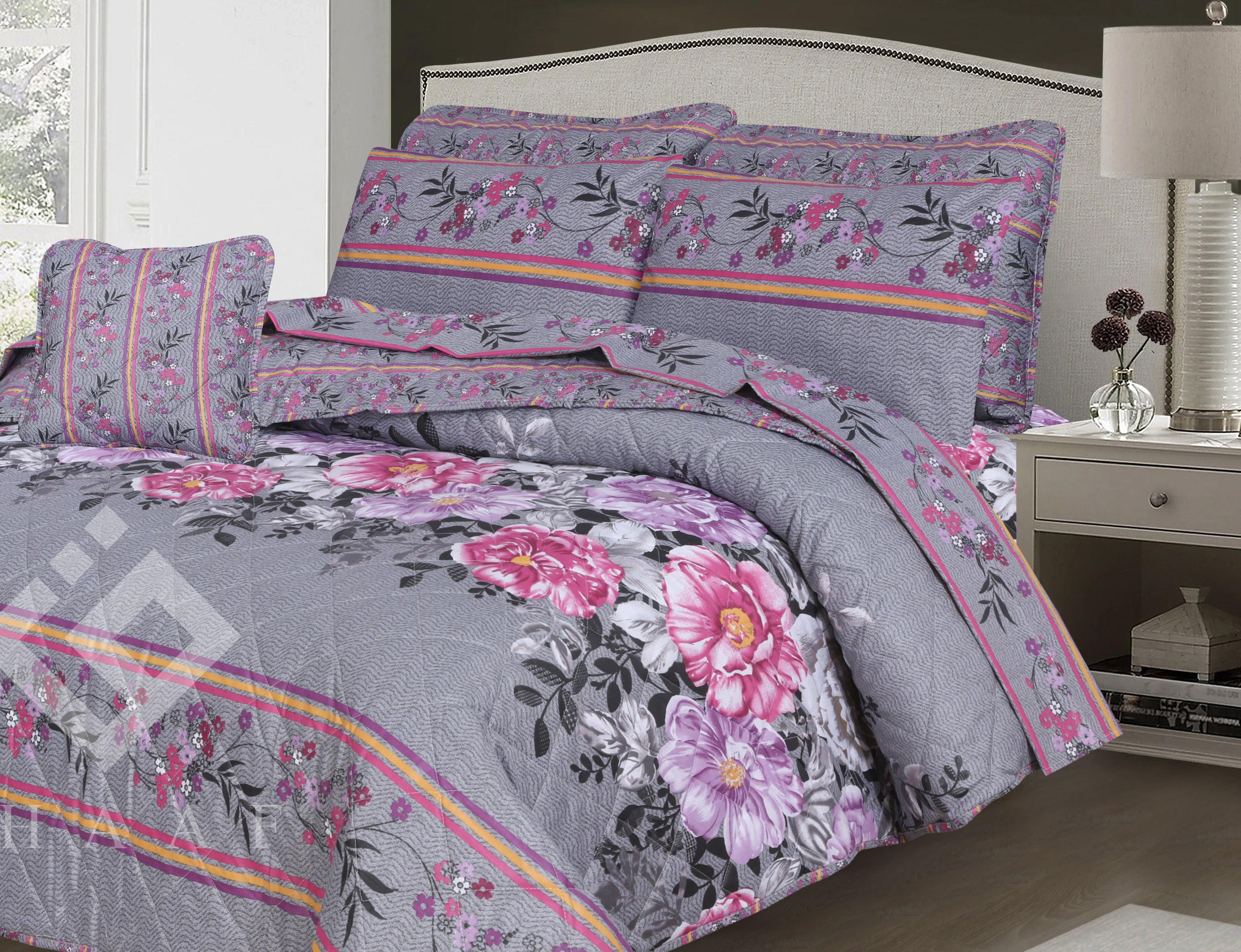 orchid summer comforter set- 7 pcs